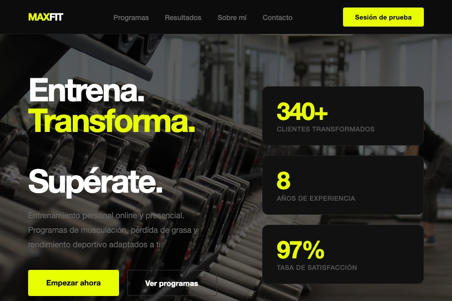 Web entrenador personal