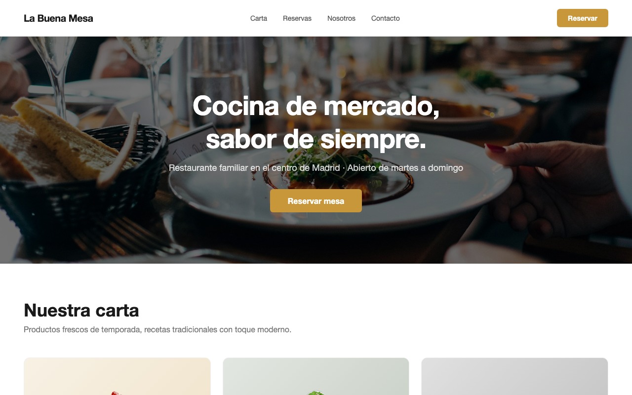 Ejemplo de web hecha con Dockely Webs