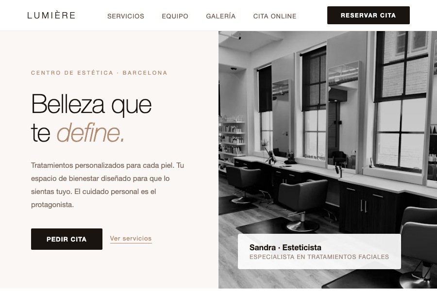 Web centro estética